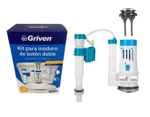 [A367-MP010] Herraje para w.c. 3'' GRIVEN (doble boton)