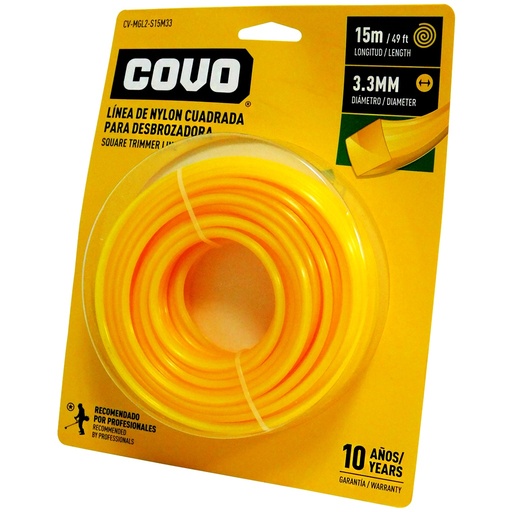 [CV-MGL2-S15M33] NYLON CUADRADO PARA DESMALEZADORA 15MTX3,3MM COVO 