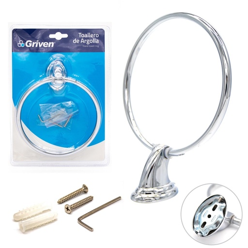 [A367-BSH71] Toallero de argolla 6,5" GRIVEN