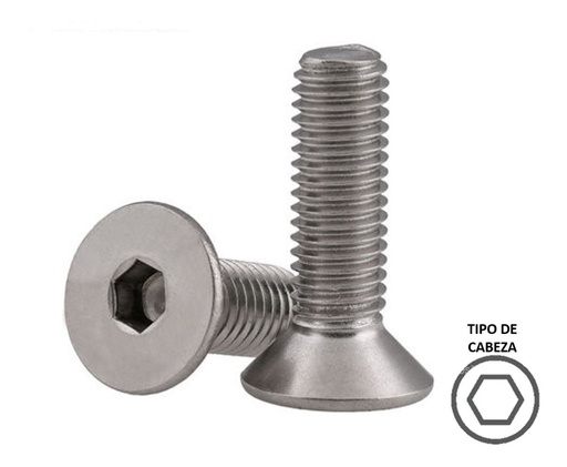 Tornillo allen cabeza plana UNC ASF (por unidad) inox 304
