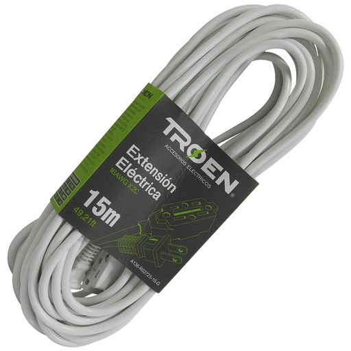 [A136-RO2723-15-G] Extension electrica 15 metros TROEN (2 x 16awg)