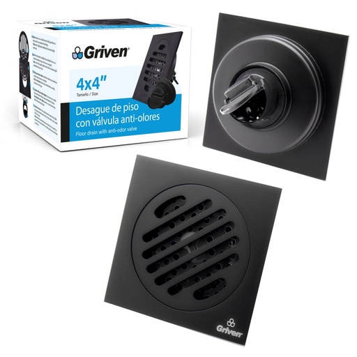 [A367-BL-15] Desague de piso 4" con valvula anti-olores GRIVEN