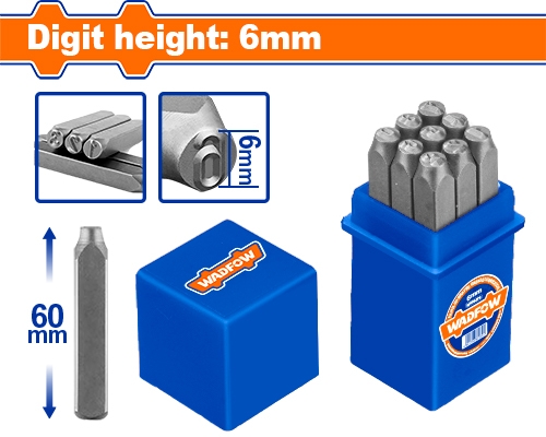 [WCC9596] Numero de impacto 6mm WADFOW (set 9pz)