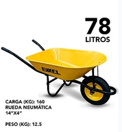 [08-002-030] Carretilla 78 litros EXXEL (rueda neumatica)