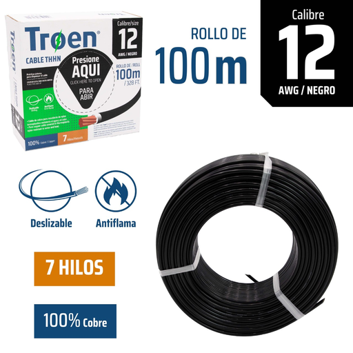 Cable #12 Thhn TROEN (cobre)