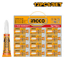 [HSGU3122] Pega instantanea 3 gramos INGCO (set 12pz)