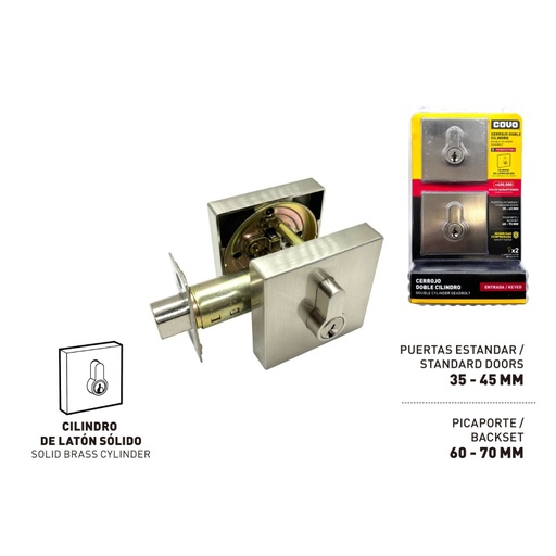 [CV-DDSQ-SN] Cerrojo satin COVO (llave-llave)