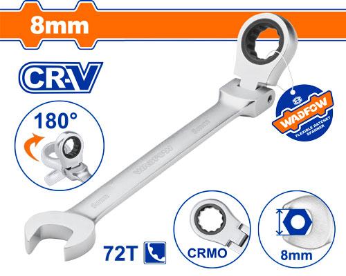 Llave combinada articulada de ratchet milimetrica WADFOW
