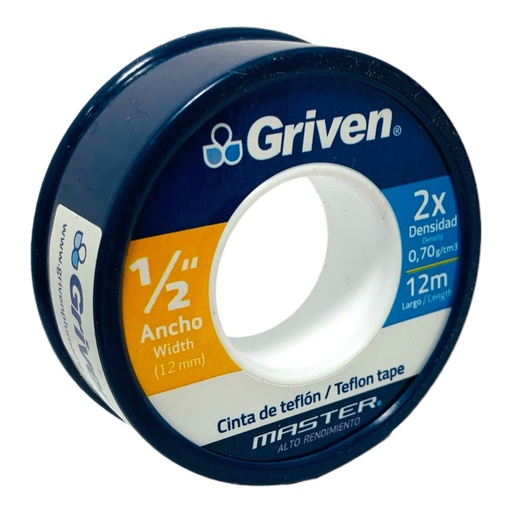 [GVB-TF70-1-2-12M] Teflon 0,70g/cm3 GRIVEN (1/2'' x 12 metros)
