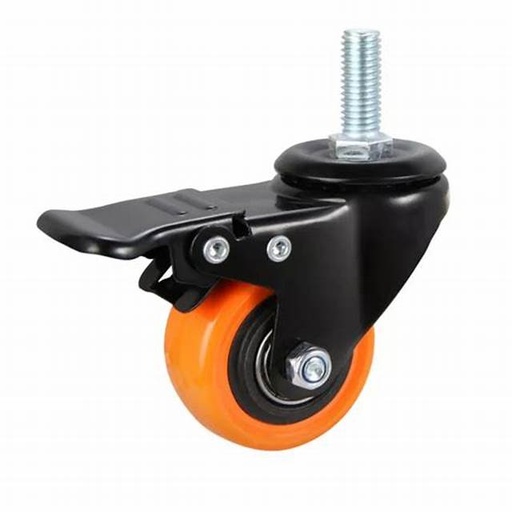 [RUE-102] Rueda continental giratoria 3" C/freno. base tornillo DA HAI