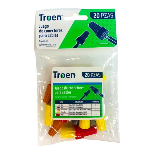 [TR-WCR-20PCS] Conector para cables TROEN (set 20pz)