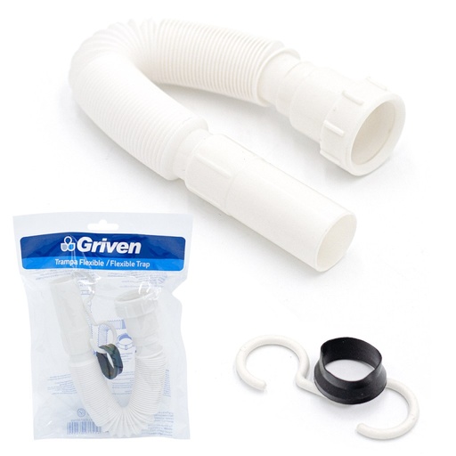[A367-MP003] Sifon flexible para lavamanos GRIVEN (1.1/4'')