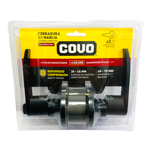 [DL-6411B-BK] Cerradura de manilla para puerta COVO (dormitorio)