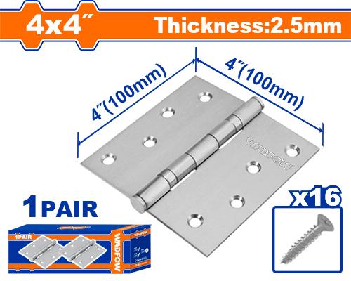 [WYD4540] BISAGRA 4"X4" GALVANIZADA PARA PUERTA CON TORNILLOS WADFOW