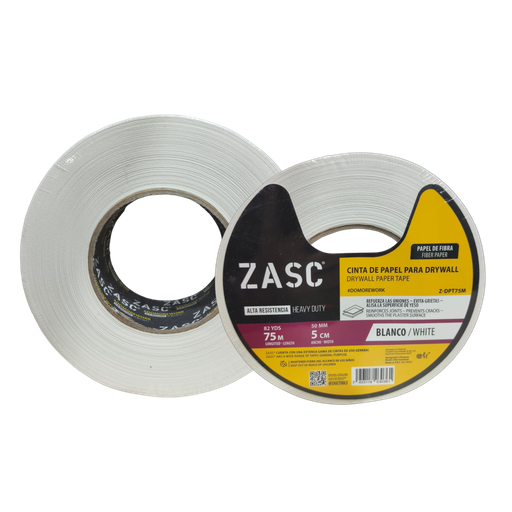 [Z-DPT75M] Cinta de papel para drywall  50mm x 75 metros ZASC