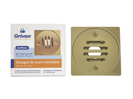 [GV-SD-10P1G] Rejilla para piso 4'' x 4'' gold GRIVEN