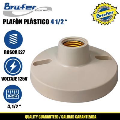 [370701] Plafon plastico e27 150w 110-220v BRUFER