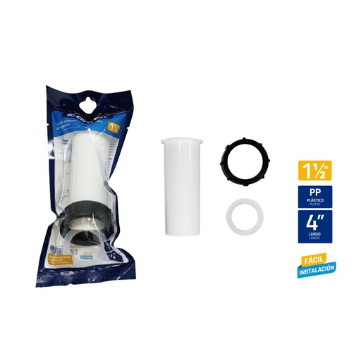 [GV-DH-4-1-2] Tubo extensión para cesta de fregadero 1.1/2'' x 4'' GRIVEN