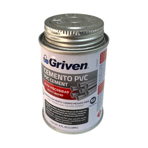 [GV-PCGG-4OZ] Pega pvc alta viscosidad GRIVEN (118ml)