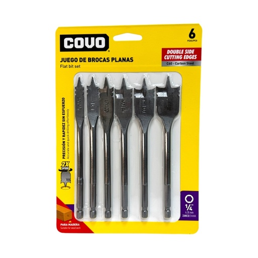 [CV-FWD-6PCS] Mecha de pala para madera COVO (set 6pz)