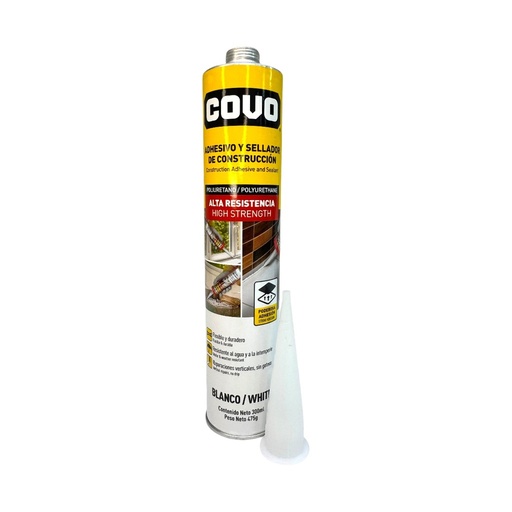 [CV-PUCA280] Adhesivo y sellador de construccion poliuretano 300ml COVO (blanco)