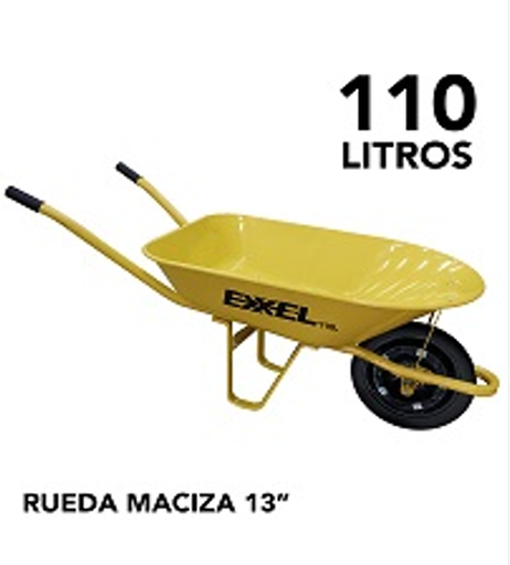 [08-002-031] Carretilla 110L rueda maciza EXXEL