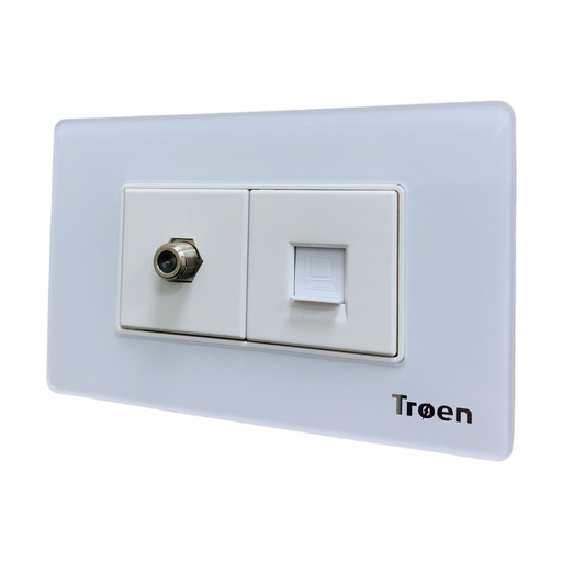 [TR-ATW-CX45] Toma rj45 + coaxial TROEN