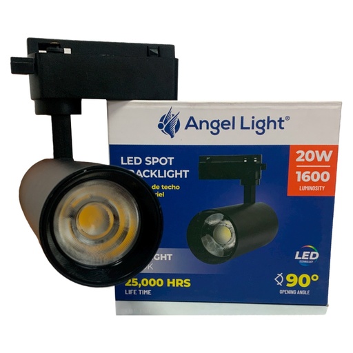 [AL-FR230-20W-B] Lampara de techo spot para riel 20w 4000k ac100-265v ANGEL LIGHT (carcasa negra)