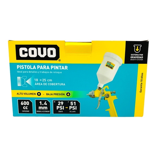 [CV-ASP-E] Pistola de pintar 600cc COVO
