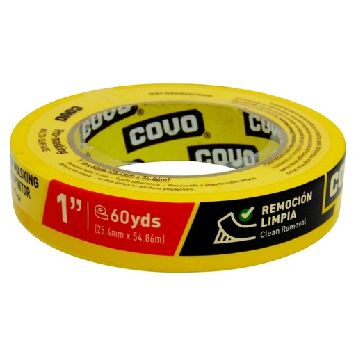 [CV-MST2560-C] Tirro de papel para enmascarar 1'' COVO (25,4mm x 54,86 metros)