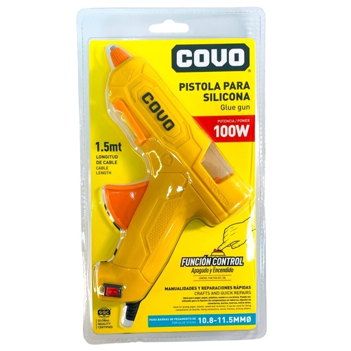 [CV-GGS-100W] Pistola para barra de silicon 100w 110v COVO
