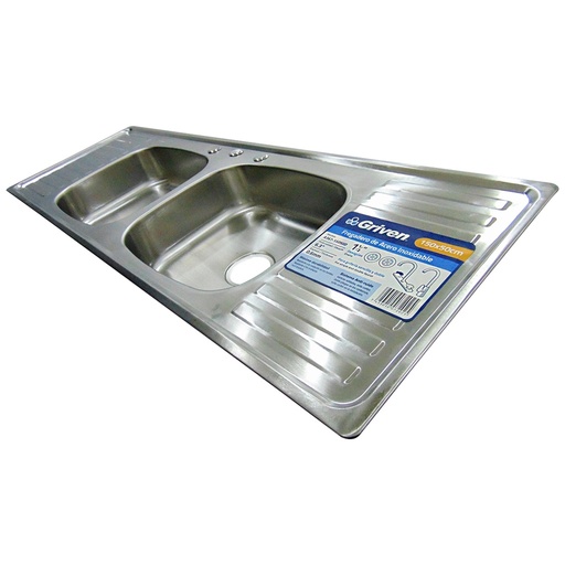 [A367-15050D] Fregadero doble con doble escurridor GRIVEN (150cm x 50cm)