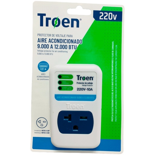 [TR-VP10-220V] Protector de voltaje ac220v 10a TROEN (aire acondicionado 12,000btu)