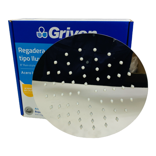 [GV-SHC8-R] Regadera tipo lluvia 8'' GRIVEN (cromada)