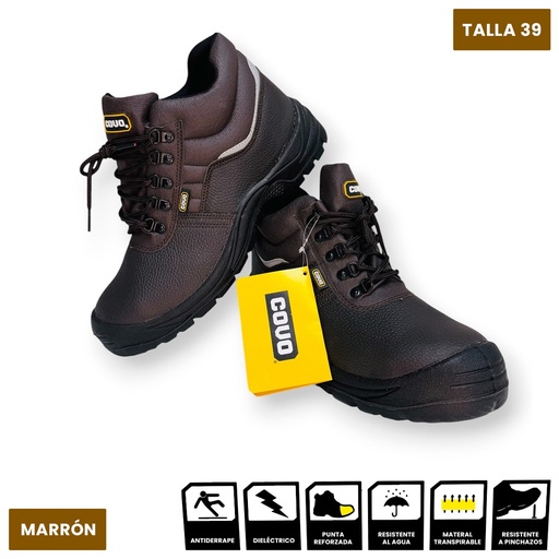 [CV-SB2-39-BR] Bota de seguridad marrón COVO (talla 39)