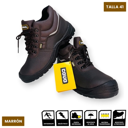 [CV-SB2-41-BR] Bota de seguridad marrón COVO (talla 41)