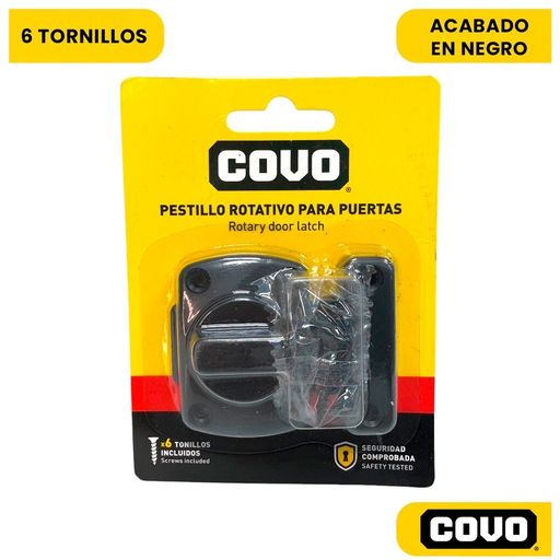 [CV-LT-BK] Cerradura rotativa para puerta COVO (negra)