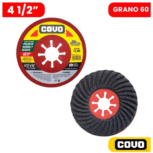[CV-SF-80] Disco semiflexible para pulido marmol 4.1/2'' x 7/8'' COVO (grano 80)