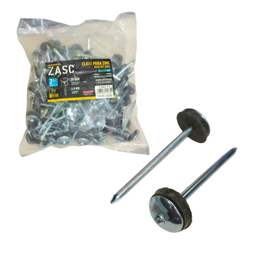 [Z-RN21-2-S] Clavo para techo 2.1/2" x 20mm x 3.8mm ZASC (1Kg)