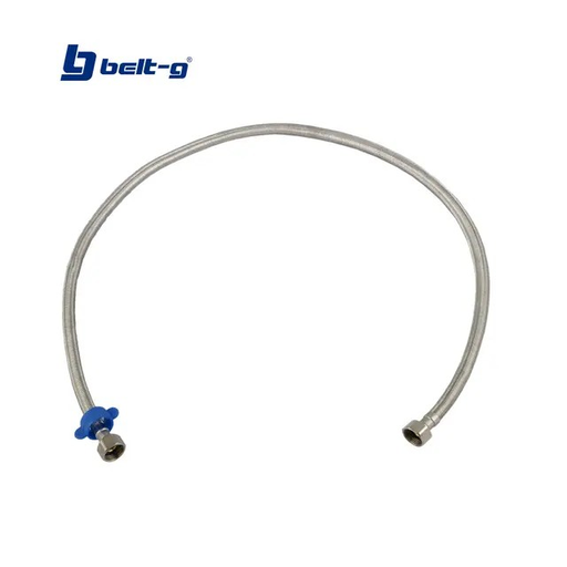 [GRI-1950] Canilla metálica trenzada 1/2" x 1/2" x 120cm BELT-G (agua caliente)