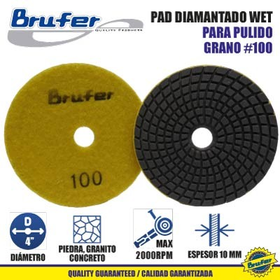 [WPD00100] Disco para pulir marmol BRUFER (Grano 100)