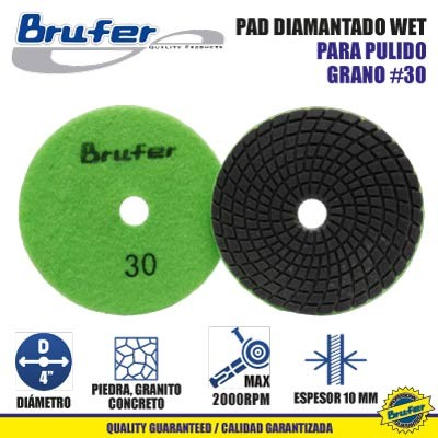 [WPD00030] Disco para pulir marmol BRUFER (Grano 30)