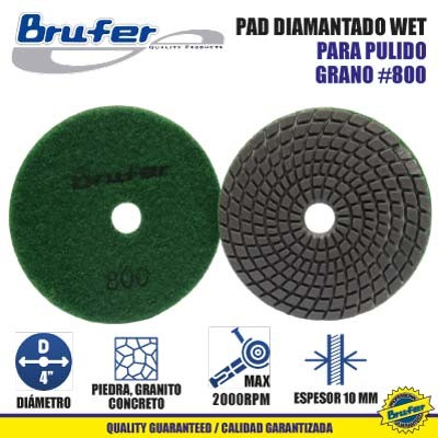 [WPD00800] Disco para pulir marmol BRUFER (Grano 800)