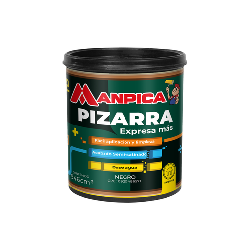 [7592399002275] Pintura para pizarra negra MANPICA (1/4 galon)