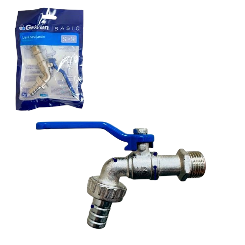 [GVB-BV120-1-2-C] Llave de manguera mr3/4'' x mr1/2'' GRIVEN BASIC (cromada)