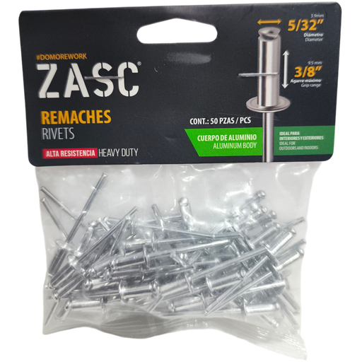 [Z-AR5-32X3-8] Remache 5/32" x 3/8" ZASC (set 50pz)