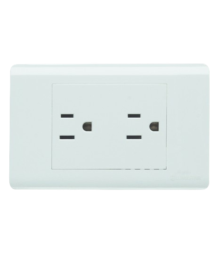[SW43] Toma doble con tierra elite blanco 127-250v 15amp LUMISTAR