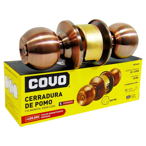 [DL-3871-AC] Cerradura de pomo dormitorio COVO Cromado