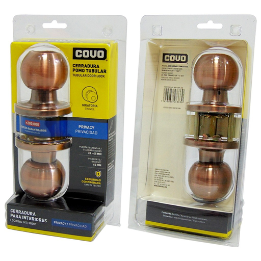 [DL-6872BK-AC] Cerradura pomo para baño bronce COVO