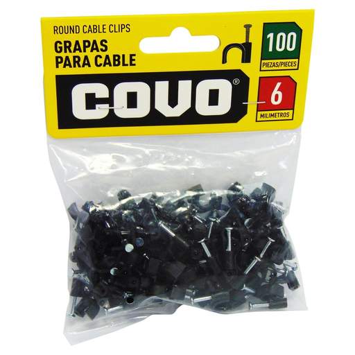 [CV-LTL-6-B] Grapa para cable 6mm COVO (set 100pz)